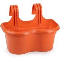 SPETLEK 2 x Hanging Railing Planter in Terracotta
