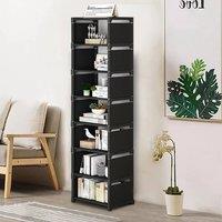 Kelvenix Space Saving Shoe Rack 7 Tiers, 27x26x107cm in Black | Size: 0.6m2