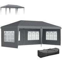 Rolipo 3x6m Pop Up Gazebo with Removable Walls, Grey