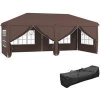Rolipo 3x6m Pop-Up Gazebo, with Curtain Walls & Windows, Brown