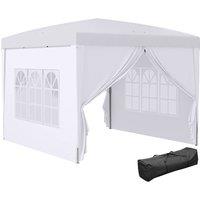 Rolipo 3x3(m) Pop-Up Gazebo, with Curtain Walls & Windows, White