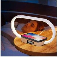 Living and Home Dimmable LED Table Lamp with Wireless Charger in Natural