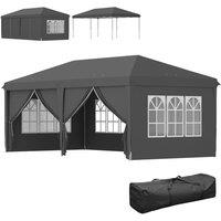 Rolipo 3x6m Pop-Up Gazebo, with Curtain Walls & Windows, Grey