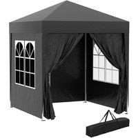 Rolipo 2x2m Pop Up Gazebo with Curtain Walls & Windows, Black