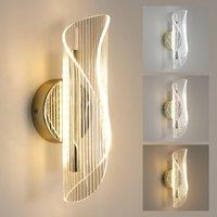 Pheashine Modern Gold Spiral LED Wall Light 16W 3-Color 28x10cm Bedroom Sconce | Size: 28x10 cm