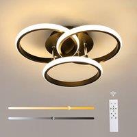 Pheashine Modern LED Ceiling Light, 42W Dimmable with Remote, 3000-6500K, 40cm in Black