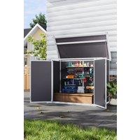 H&O Direct Outdoor Garden Bicycle Tool Storage Shed in Grey