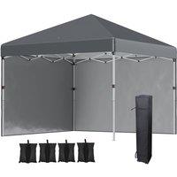 Rolipo 3x3m Pop Up Gazebo UPF30+ with Sidewalls & Weight Bags, Grey in Dark Grey