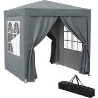 Rolipo 2x2m Pop Up Gazebo with Curtain Walls & Windows, Grey