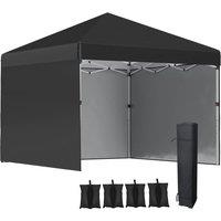 Rolipo 3x3m Pop Up Gazebo with Sidewalls & Wheeled Bag in Black