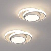 Pheashine White Double Circle LED Ceiling Light, 32W 4500K Neutral White 27cm