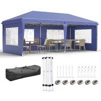 Rolipo 3x6m Pop Up Gazebo Party Tent with Sidewalls, Blue