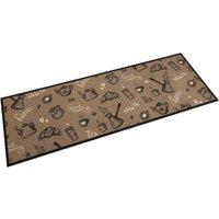 Berkfield Home Kitchen Rug Washable Morning Brown 60x180 cm Velvet