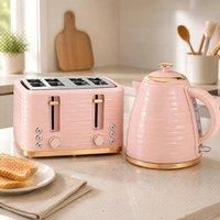 STILVORA Kettle & Toaster Set 1.7L 4 Slice Pink