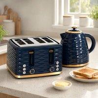 STILVORA Kettle & Toaster Set 1.7L 4 Slice Blue