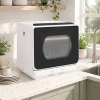 STILVORA Tabletop Dishwasher 6L with 5 Wash Programmes in White