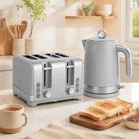 STILVORA Kettle & Four-Slice Toaster Set in Grey