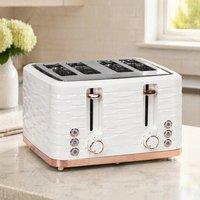 STILVORA 4 Slice Toaster with Reheat & Defrost in White