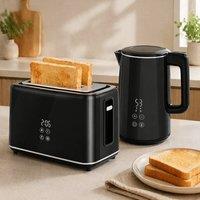 STILVORA Kettle & Toaster Set with LED Display in Black