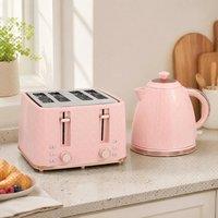 STILVORA Kettle & Toaster Set 1.7L 4 Slice in Pink