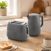 STILVORA Kettle & Toaster Set with 1.7L Kettle in Grey