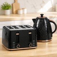 STILVORA Kettle & Toaster Set with 1.7L Kettle in Black