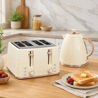 STILVORA Kettle & Toaster Set 1.7L with 7 Browning Levels in Beige