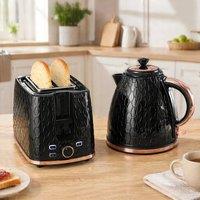 STILVORA Kettle & Toaster Set with 7 Browning Levels in Black