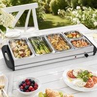 STILVORA Food Warmer 9.2L with 5 Trays in Silver