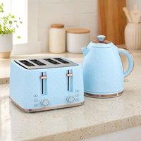 STILVORA Kettle & Toaster Set 1.7L 4 Slice Blue