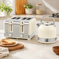 STILVORA Kettle & Toaster Set with Rapid Boil in Cream & White