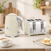 STILVORA Kettle & Toaster Set 1.7 L Four Slice in Beige