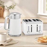 STILVORA Kettle & Toaster Set 1.7L 4 Slice White