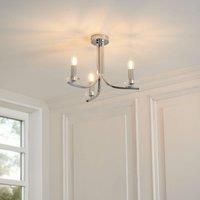 Pagazzi Morden 3 Light Polished Chrome Semi Flush Ceiling Light in Silver