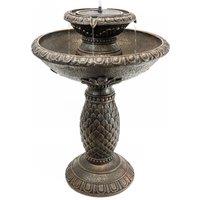 Gardenwize Solar Imperial Bird Bath Fountain with Battery Back Up in Brown