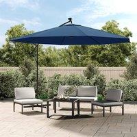Berkfield Home Cantilever Umbrella with LED Lights Azure Blue 350 cm