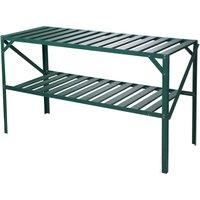 Primrose Traditional Greenhouse Staging Shelf Workbench Table in Green 126cm
