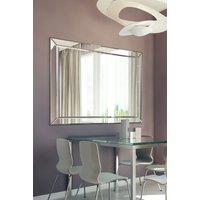 MirrorOutlet Horsley All Glass Modern Large Wall Mirror 137 x 107 CM in Silver | Size: 1 Pack