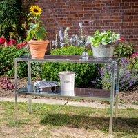 Primrose 2 Tier Essential Greenhouse Garden Staging Galvanised Steel Shelving Silver 1.18m