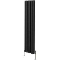Monstershop Oval Column Radiator & Valves - 1800mm x 360mm - Black