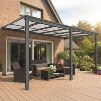 Primrose Living Anthracite Veranda Garden Canopy 14ft x 10ft in Dark Grey