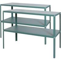 Primrose X2 Traditional 2 Tier Greenhouse Staging Shelf Workbench in Green 119cm