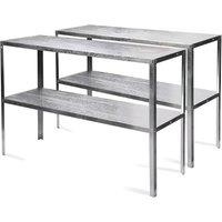 Primrose X2 Traditional 2 Tier Greenhouse Staging Shelf Workbench in Silver 119cm