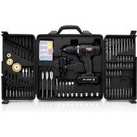 MYLEK 18V Cordless Drill, 151 Piece Accessory Kit & Carry Case - Black