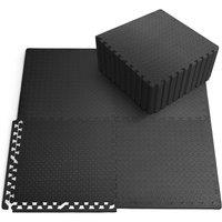 Kayman 48 Pack Gym Floor Nonslip Mats, EVA Foam Exercise Tiles (60 X 60cm) in Black | Size: 60 X 60 cm