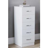 Home Discount Vida Designs Riano 5 Drawer Narrow Chest Storage in White