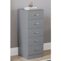 Home Discount Vida Designs Riano 5 Drawer Narrow Chest Storage in Grey