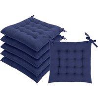 Harbour Housewares Square Seat Pads - 40 x 40cm - Pack of 6 in Navy | Size: 40 x 40 cm
