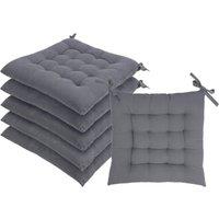 Harbour Housewares Square Seat Pads - 40 x 40cm - Pack of 6 in Grey | Size: 40 x 40 cm
