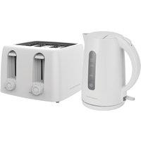 Hamilton Beach Essential Rapid Boil Kettle & 4 Slice Toaster Set White